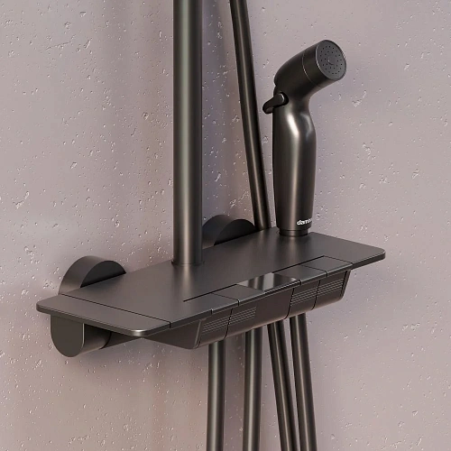 Душевая система Damixa Gala 953770300 с термостом черный Душевая система Damixa Gala 953770300 с термостом черный