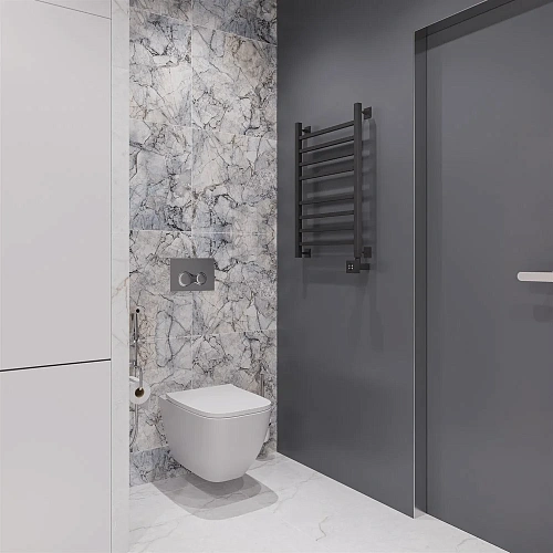 Полотенцесушитель электрический EWRIKA Деметра LP 80х50, матовый черный R 536061 Полотенцесушитель электрический EWRIKA Деметра LP 80х50, матовый черный R 536061