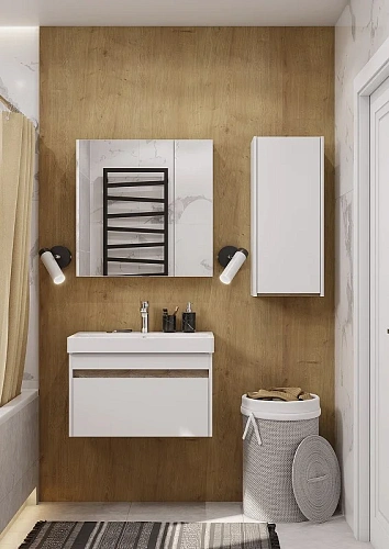 Шкаф Aquaton Марти белый глянец, дуб эндгрейн 1A270203MY010 Шкаф Aquaton Марти белый глянец, дуб эндгрейн 1A270203MY010