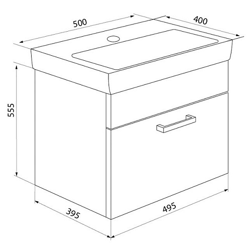 Тумба с раковиной IDDIS Mirro 50 подвесная белая/под дерево (MIR50W0i95K) Тумба с раковиной IDDIS Mirro 50 подвесная белая/под дерево (MIR50W0i95K)