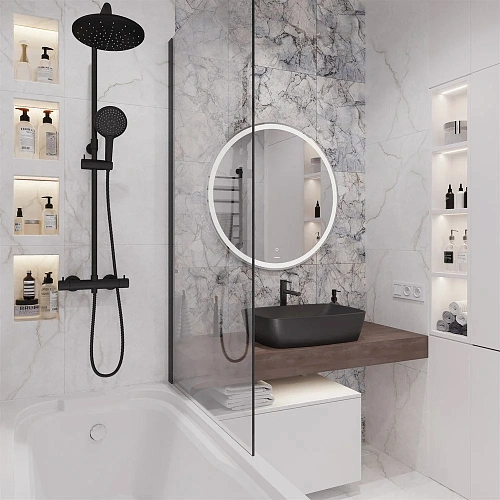 Комплект мебели STWORKI Ольборг 120 столешница дуб карпентер, без отверстий, с тумбой 80, с раковино 542637 Комплект мебели STWORKI Ольборг 120 столешница дуб карпентер, без отверстий, с тумбой 80, с раковино 542637