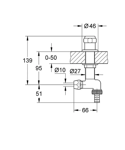 Вентиль GROHE настольный 1/2″, хром (41050000) Вентиль GROHE настольный 1/2″, хром (41050000)