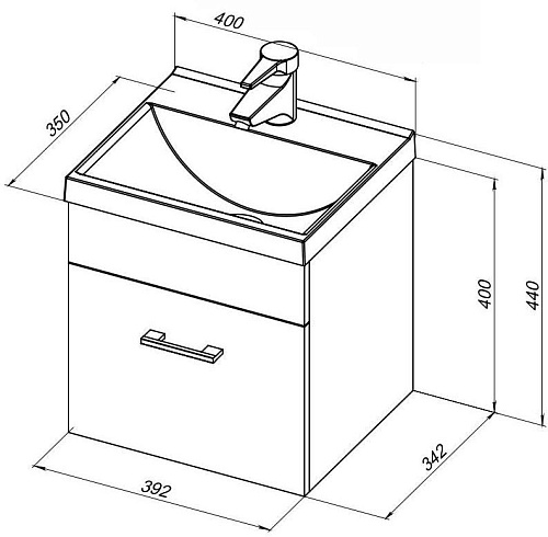Тумба под раковину Aquanet Нота 40 белый 00159137 Тумба под раковину Aquanet Нота 40 белый 00159137