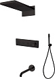 Душевая система Boheme FUSION 130-2-B BLACK с изливом встраиваемая