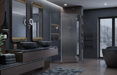 Душевой уголок Ambassador Diamond 12011111R (900x900x2000) Душевой уголок Ambassador Diamond 12011111R (900x900x2000)