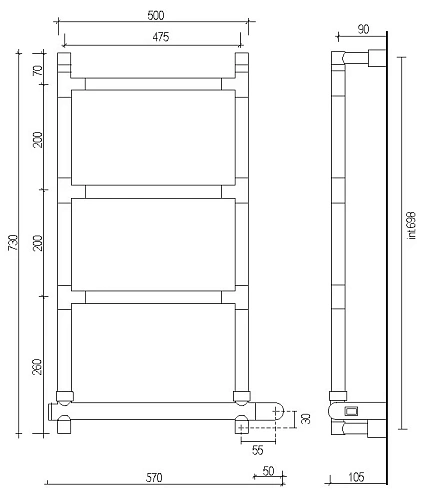 Полотенцесушитель электрический Margaroli Sereno 582 ВОХ, 5824704OBNB 47.5 x 73 см, старая бронза Полотенцесушитель электрический Margaroli Sereno 582 ВОХ, 5824704OBNB 47.5 x 73 см, старая бронза