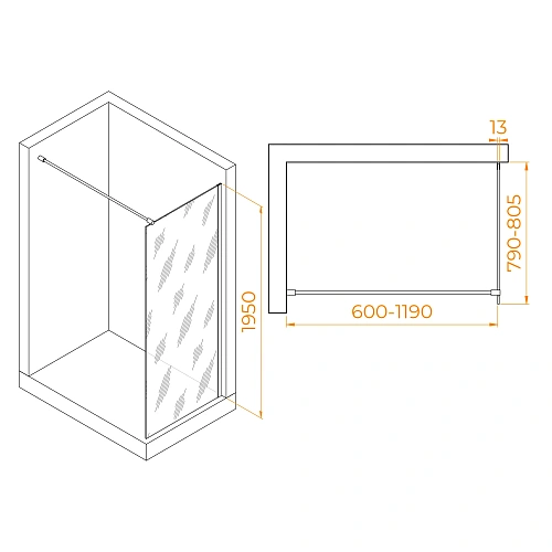 Душевая перегородка RGW Walk In WA-110Gb 800 мм 351011008-16 золото brush, Easy Clean Душевая перегородка RGW Walk In WA-110Gb 800 мм 351011008-16 золото brush, Easy Clean