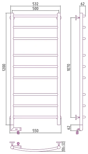 Полотенцесушитель электрический Сунержа Галант 2.0 1200х500 МЭМ левый 30-5200-1250 Матовый белый Полотенцесушитель электрический Сунержа Галант 2.0 1200х500 МЭМ левый 30-5200-1250 Матовый белый