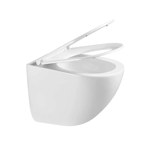 Унитаз подвесной Vincea Bien VT1-51T безободковый, цвет белый, ультратонкое soft-close сиденье Унитаз подвесной Vincea Bien VT1-51T безободковый, цвет белый, ультратонкое soft-close сиденье