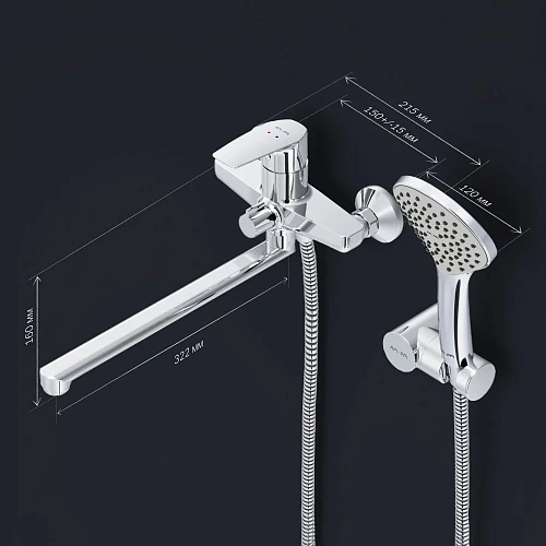 Смеситель для ванны AM.PM Gem F90A95000 хром Смеситель для ванны AM.PM Gem F90A95000 хром