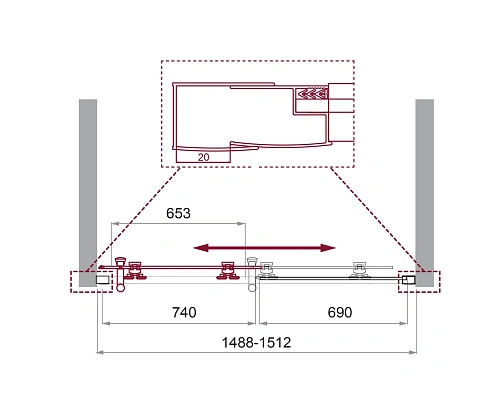 Душевая дверь BelBagno UNO-195-BF-1-150-P-Cr Душевая дверь BelBagno UNO-195-BF-1-150-P-Cr