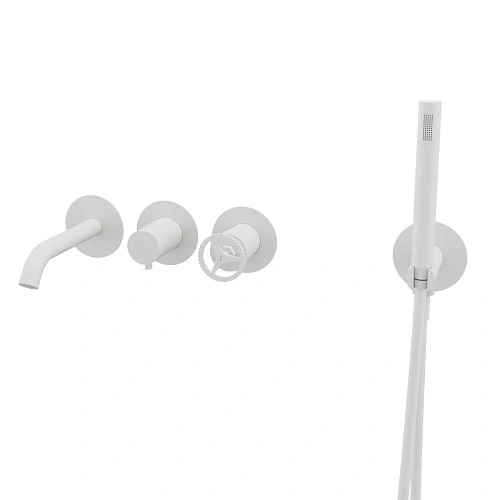 Смеситель для ванны Remer Chrono CH53D2PBO, белый матовый Смеситель для ванны Remer Chrono CH53D2PBO, белый матовый