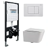 Комплект унитаза ABBER Rechteck AC1201 белый с инсталляцией AC0105 и кнопкой AC0120MW белая матовая Комплект унитаза ABBER Rechteck AC1201 белый с инсталляцией AC0105 и кнопкой AC0120MW белая матовая