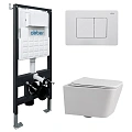 Комплект унитаза ABBER Rechteck AC1201 белый с инсталляцией AC0105 и кнопкой AC0120MW белая матовая Комплект унитаза ABBER Rechteck AC1201 белый с инсталляцией AC0105 и кнопкой AC0120MW белая матовая