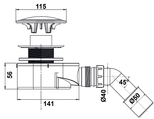 Сифон для поддона BETTOSERB 125341 Сифон для поддона BETTOSERB 125341