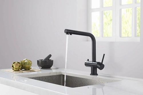Смеситель для кухни Timo Saona 2396/03F с подключением фильтра черный Смеситель для кухни Timo Saona 2396/03F с подключением фильтра черный
