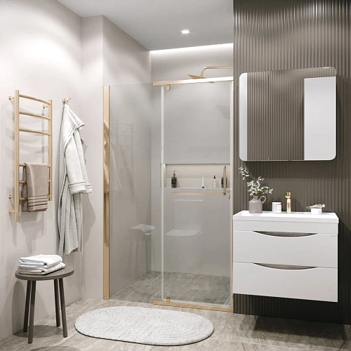 Душевая дверь GROSSMAN Pragma 100.K33.03.120.32.00 (120x195) золото сатин, стекло прозрачное Душевая дверь GROSSMAN Pragma 100.K33.03.120.32.00 (120x195) золото сатин, стекло прозрачное