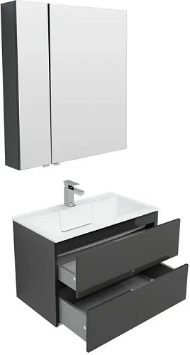 Комплект мебели Aquanet Алвита 80 серый антрацит 00241387 Комплект мебели Aquanet Алвита 80 серый антрацит 00241387