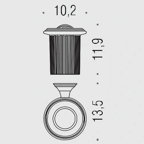 Стакан Colombo Hermitage B3302.CR-VAN подвесной, хром/матовое стекло Стакан Colombo Hermitage B3302.CR-VAN подвесной, хром/матовое стекло
