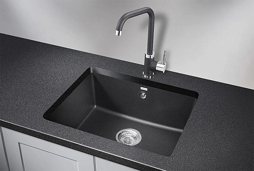 Кухонная мойка Granula 5551, ЧЁРНЫЙ, кварц 550х460 Кухонная мойка Granula 5551, ЧЁРНЫЙ, кварц 550х460