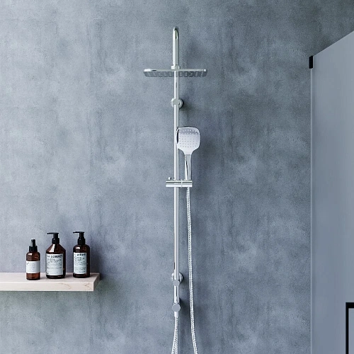 Душевая система Dorff Norma D0712000 с квадратными лейками, хром Душевая система Dorff Norma D0712000 с квадратными лейками, хром