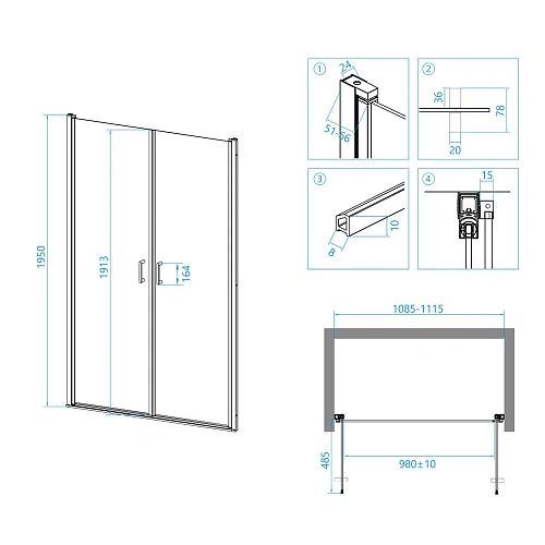 Душевая дверь RGW Leipzig LE-06 06120611-11 Душевая дверь RGW Leipzig LE-06 06120611-11