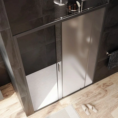 Душевая дверь AM.PM Gem W90G-140-1-195BM 140х195, стекло матовое, профиль черный матовый Душевая дверь AM.PM Gem W90G-140-1-195BM 140х195, стекло матовое, профиль черный матовый