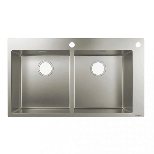 Кухонная мойка Hansgrohe 370/370 S712-F765 43311800, под сталь встраиваемая Кухонная мойка Hansgrohe 370/370 S712-F765 43311800, под сталь встраиваемая