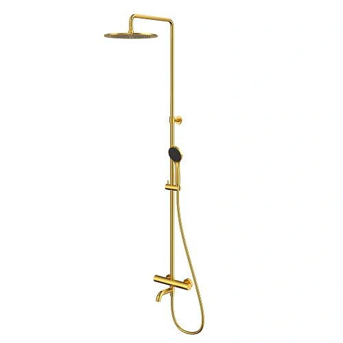 Душевая система WHITECROSS Y Y1234BASICGLB термостатическая, брашированное золото Душевая система WHITECROSS Y Y1234BASICGLB термостатическая, брашированное золото