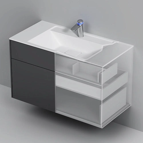 Тумба под раковину AM.PM Inspire V2.0 M50AFHX1003GM подвесная, 100 см, push-to-open, графит мато Тумба под раковину AM.PM Inspire V2.0 M50AFHX1003GM подвесная, 100 см, push-to-open, графит мато