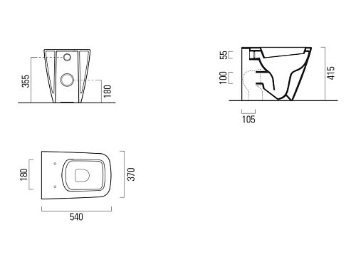 Унитаз приставной GSI Sand 901411 Унитаз приставной GSI Sand 901411