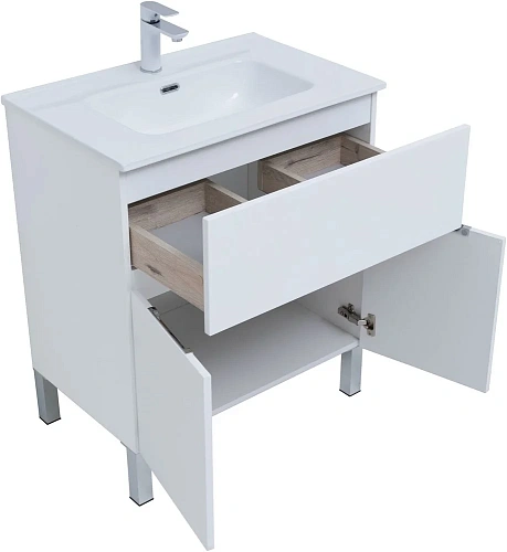 Тумба под раковину Aquanet Алвита New 70 1 ящик, 2 дверцы, белый матовый 00303901 Тумба под раковину Aquanet Алвита New 70 1 ящик, 2 дверцы, белый матовый 00303901