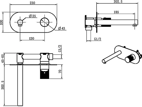 Смеситель для раковины Boheme Stick 125-CRCR.2 TOUCH CHROME Смеситель для раковины Boheme Stick 125-CRCR.2 TOUCH CHROME