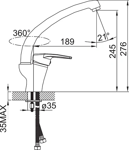 Смеситель для кухни Iddis Sicily SC1BB0Gi05 Смеситель для кухни Iddis Sicily SC1BB0Gi05