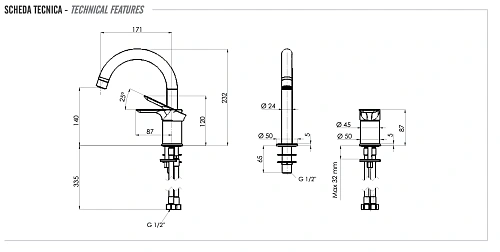 Смеситель для раковины Remer Infinity I57 Смеситель для раковины Remer Infinity I57