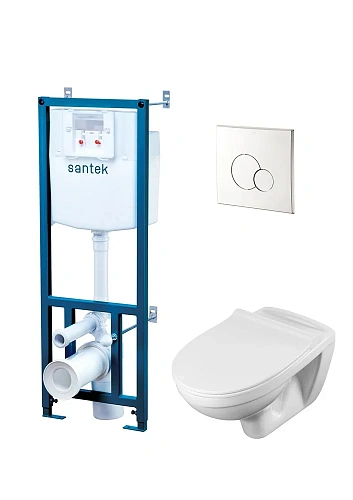 Комплект Santek Бореаль 1WH501544 Унитаз подвесной, инсталляция, сиденье, клавиша смыва хром 1.WH50.1.544 Комплект Santek Бореаль 1WH501544 Унитаз подвесной, инсталляция, сиденье, клавиша смыва хром 1.WH50.1.544