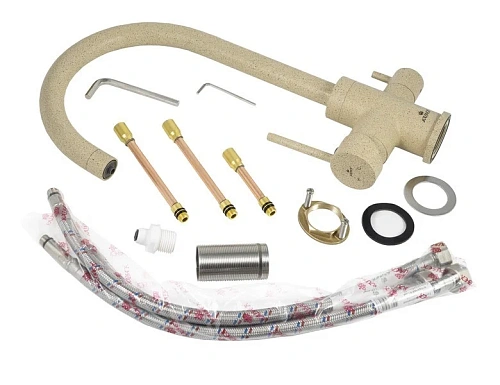 Смеситель для кухни Kaiser Merkur 26744-16 Sand боковой под фильтр R-излив песочный Смеситель для кухни Kaiser Merkur 26744-16 Sand боковой под фильтр R-излив песочный