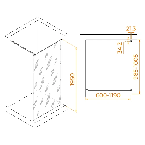 Душевая перегородка RGW Walk In WA-001 1000 мм 351000110-11 хром, Easy Clean Душевая перегородка RGW Walk In WA-001 1000 мм 351000110-11 хром, Easy Clean