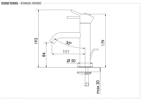 Смеситель для раковины Remer X Style INOX SSX10B, нержавеющая сталь Смеситель для раковины Remer X Style INOX SSX10B, нержавеющая сталь