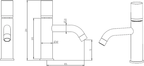 Смеситель для раковины Boheme STICK GOLD MRAMOR BLACK 121-G-MR-BLACK Смеситель для раковины Boheme STICK GOLD MRAMOR BLACK 121-G-MR-BLACK