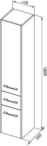 Шкаф-пенал Aquanet Августа 35 L белый (ручки хром) 00274026 Шкаф-пенал Aquanet Августа 35 L белый (ручки хром) 00274026
