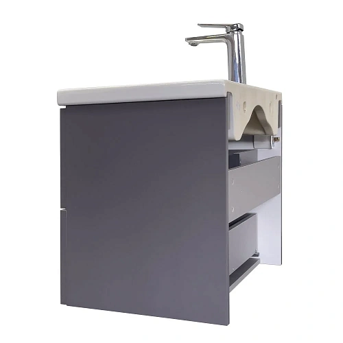 Тумба с раковиной Comforty Лима-60П2 00-00019176 антрацит раковина Como 60 Тумба с раковиной Comforty Лима-60П2 00-00019176 антрацит раковина Como 60