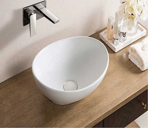 Раковина CeramaLux 7138 накладная, белый Раковина CeramaLux 7138 накладная, белый