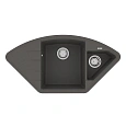 Кухонная мойка Lemark IRKANA 980 врезная угловая из кварцгранита, с крылом, серый шелк 9910047 Кухонная мойка Lemark IRKANA 980 врезная угловая из кварцгранита, с крылом, серый шелк 9910047