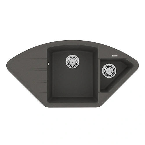 Кухонная мойка Lemark IRKANA 980 врезная угловая из кварцгранита, с крылом, серый шелк 9910047 Кухонная мойка Lemark IRKANA 980 врезная угловая из кварцгранита, с крылом, серый шелк 9910047
