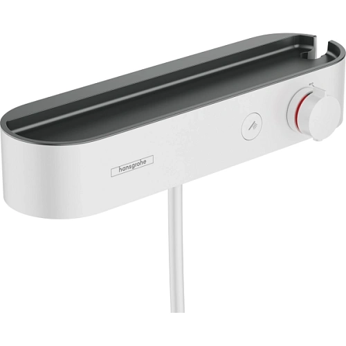 Смеситель для душа Hansgrohe ShowerTablet Select 400, внешнего монтажа, с полочкой 24360700, матовый Смеситель для душа Hansgrohe ShowerTablet Select 400, внешнего монтажа, с полочкой 24360700, матовый