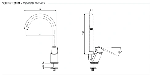 Смеситель для кухни Remer Vanity V42B Смеситель для кухни Remer Vanity V42B