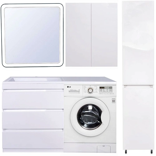 Тумба под раковину Style Line Даллас 150 3 ящика Люкс белая PLUS СС-00002305 Тумба под раковину Style Line Даллас 150 3 ящика Люкс белая PLUS СС-00002305