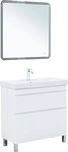 Тумба под раковину Aquanet Слим 80 00346044 напольная, белый сатин Тумба под раковину Aquanet Слим 80 00346044 напольная, белый сатин