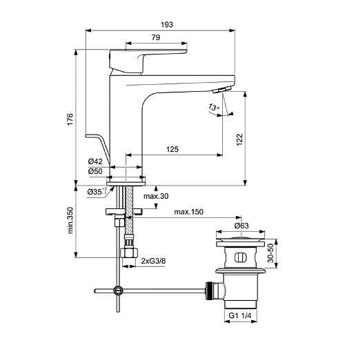 Комплект смесителей Ideal Standard CERATHERM T25 BC984AA Комплект смесителей Ideal Standard CERATHERM T25 BC984AA